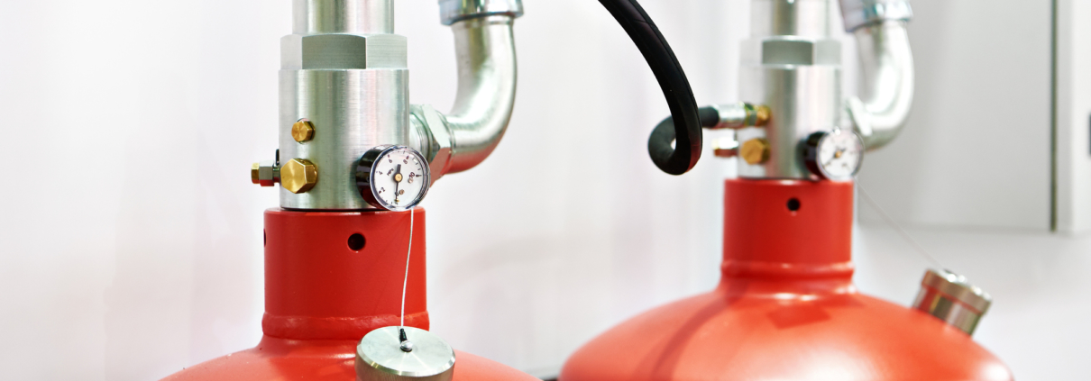 fire extinguishers in a fire suppression system