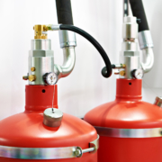 fire extinguishers in a fire suppression system