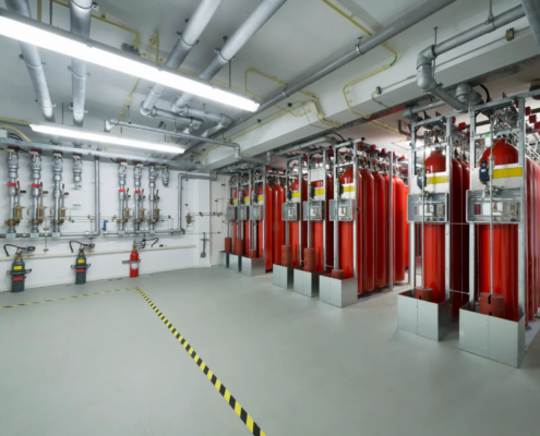 Clean agent fire suppression data center