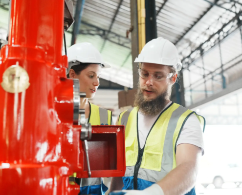 commercial fire sprinkler system inspection technician